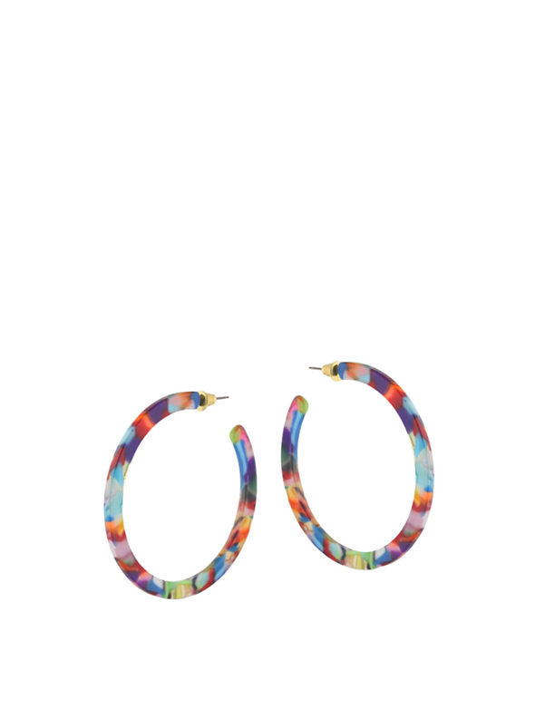 Sophia Hoops Resin in Red Orange & Lilac from Big Metal