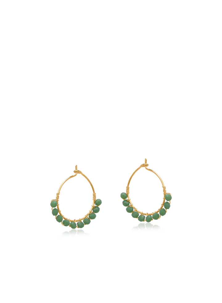 Big Metal Seraphina Petite Brass Earrings in Matcha Green