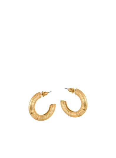 Atalanta Textured Hoop Earrings in Gold from Big Metal