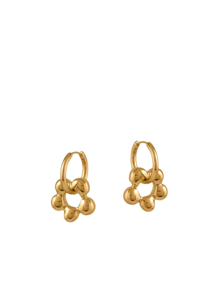 Big Metal Rita Daisy Earrings in Gold