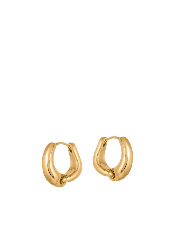 Honorine Organic Shape Knotted Earrings in Gold from Big Metal