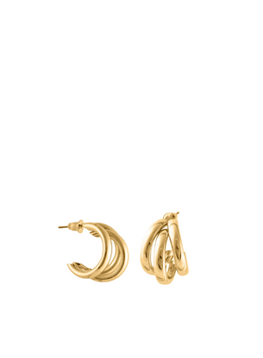 Gisele Tubular Plated Brass Earrings in Gold from Big Metal