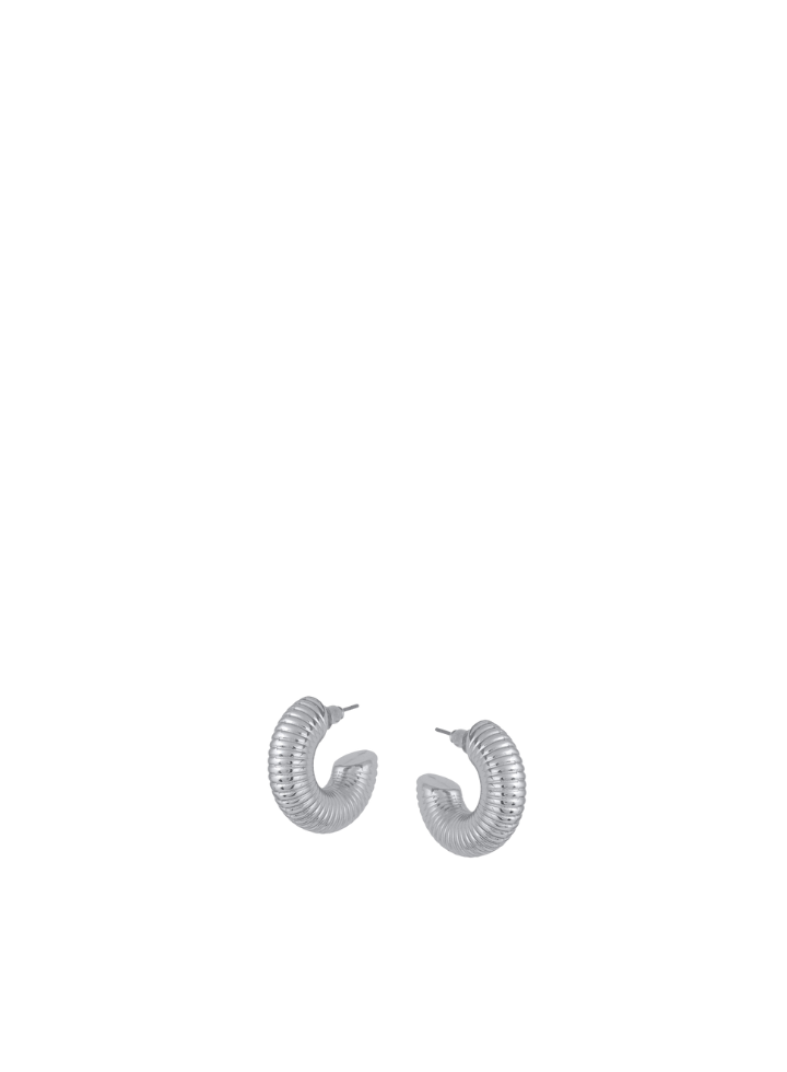 Atalanta Spring Texture Hoops in Silver from Big Metal