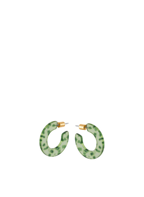 Marseille Flat Resin Hoop Earrings in Green from Big Metal