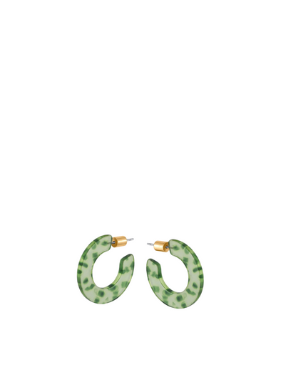 Marseille Flat Resin Hoop Earrings in Green from Big Metal