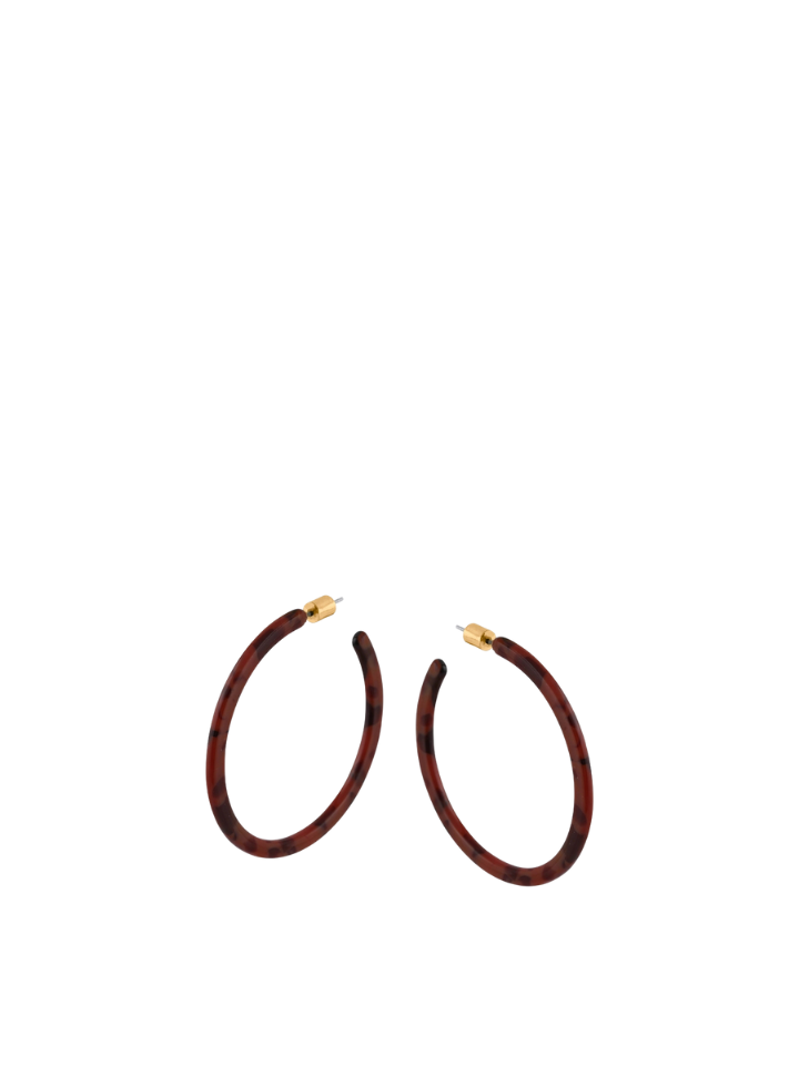 Oleandre Thin Resin Hoops in Cacao Black from Big Metal