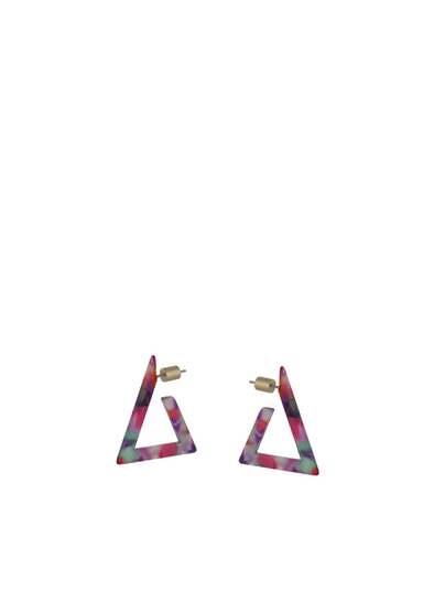 Erica Triangle Resin Earrings in Purple & Pink from Big Metal