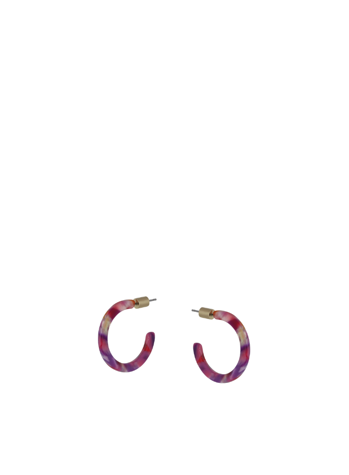 Erica Resin Tiny Hoops in Pink & Purple from Big Metal