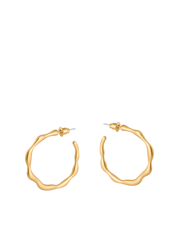 Martina Branch Hoop Earrings in Gold from Big Metal