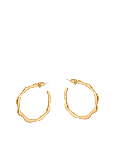 Martina Branch Hoop Earrings in Gold from Big Metal