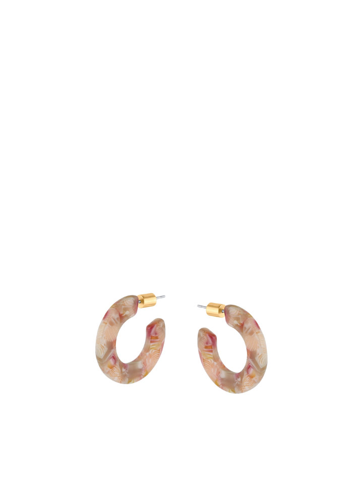 Sylvia Resin Hoop Earrings in Peach from Big Metal