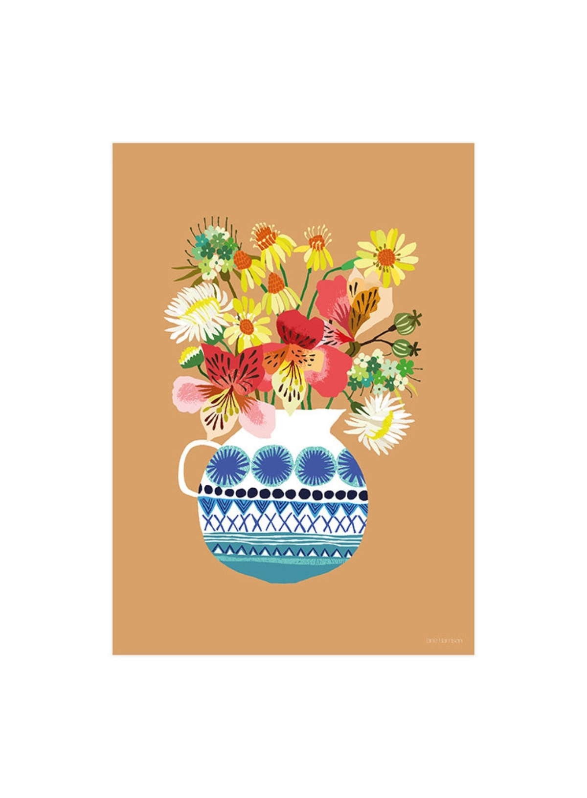 Brie Harrison Festival Flowers Print A4