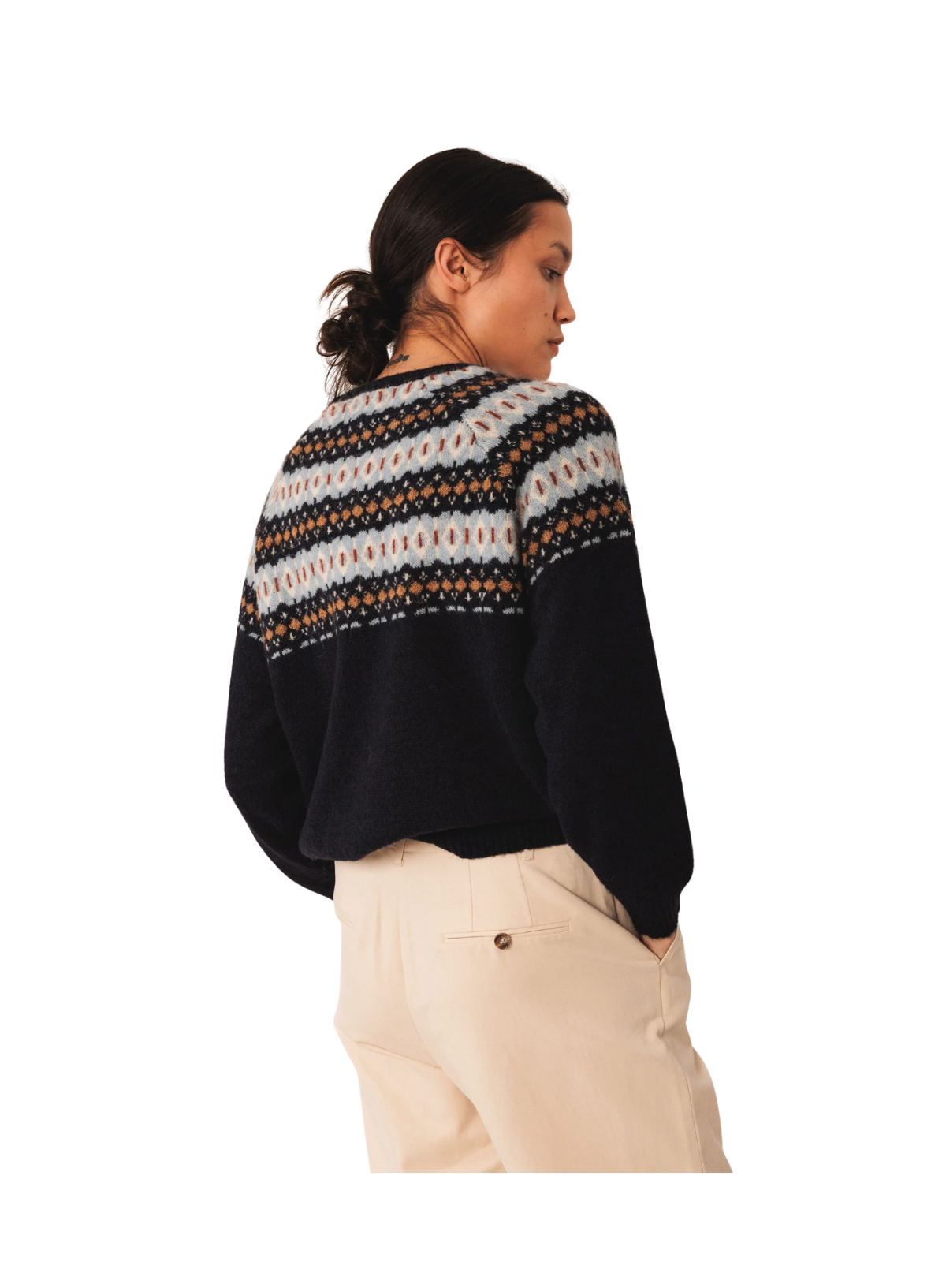 Indi & Cold Fairisle Knit Jumper in Marino