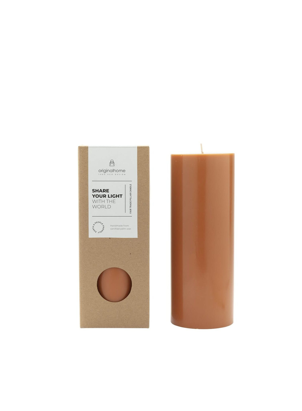 Pillar Candle in Cognac 7.5x20cm from Original Home