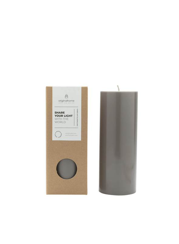 Pillar Candle in Dark Grey 7.5x20cm from Original Home