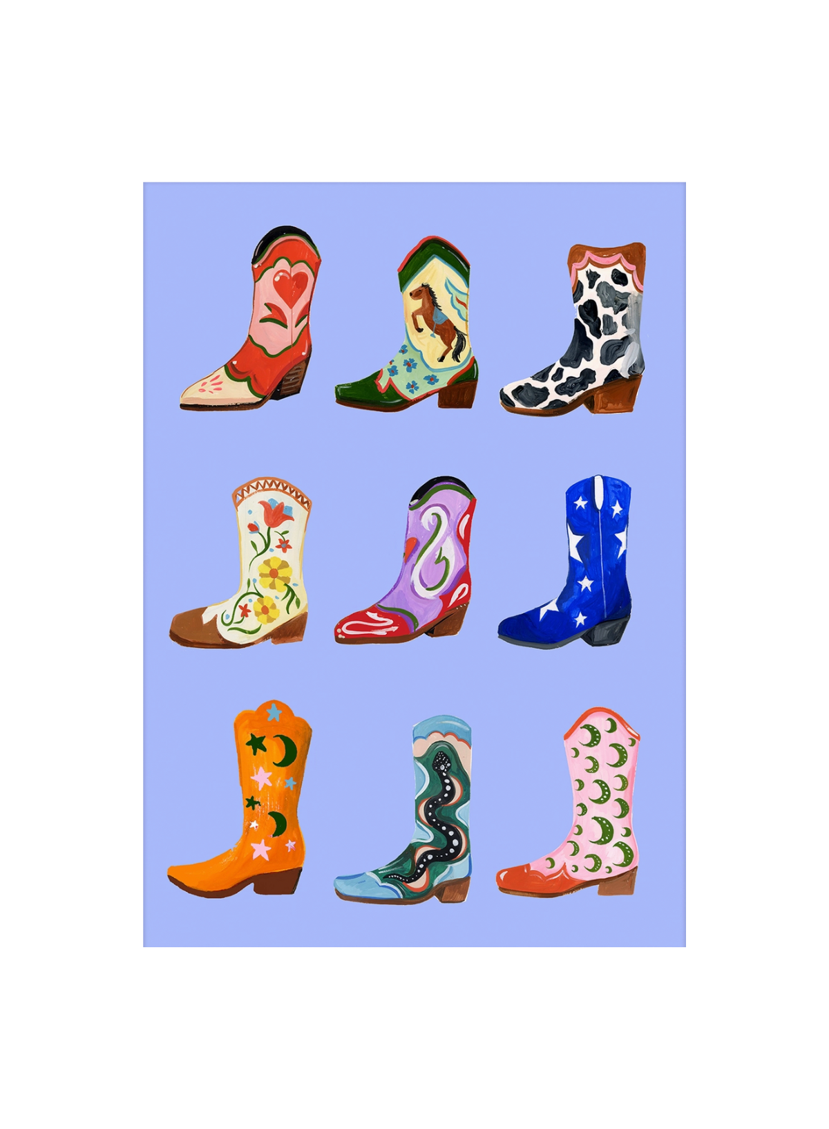 Eleanor Bowmer Cowboy Boots Print A4