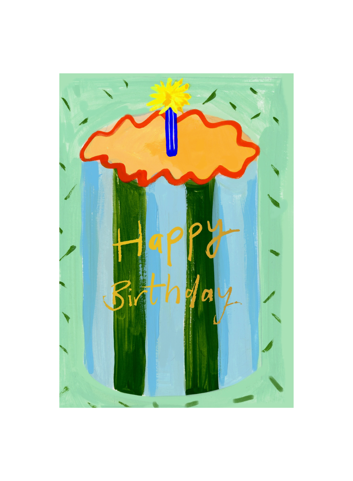 Eleanor Bowmer Striped Birthday Cake Card