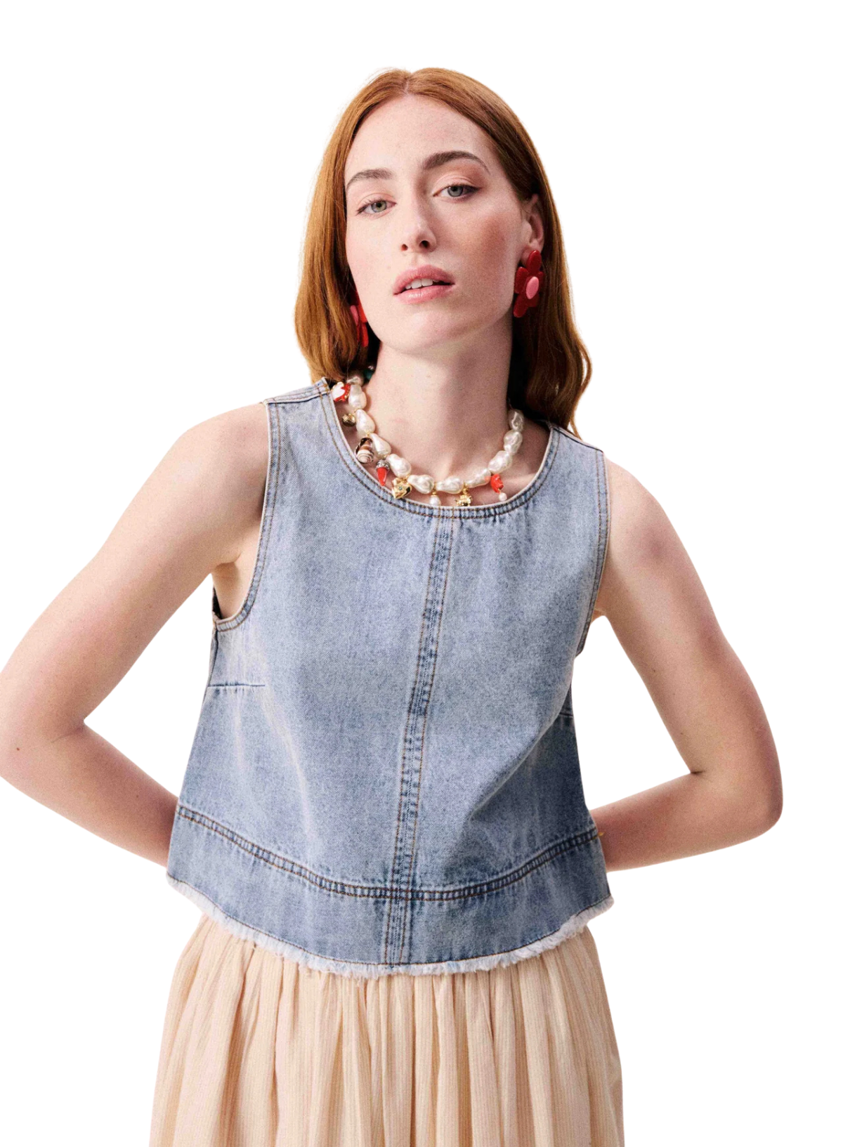 FRNCH Aqualina Top in Blue Jean