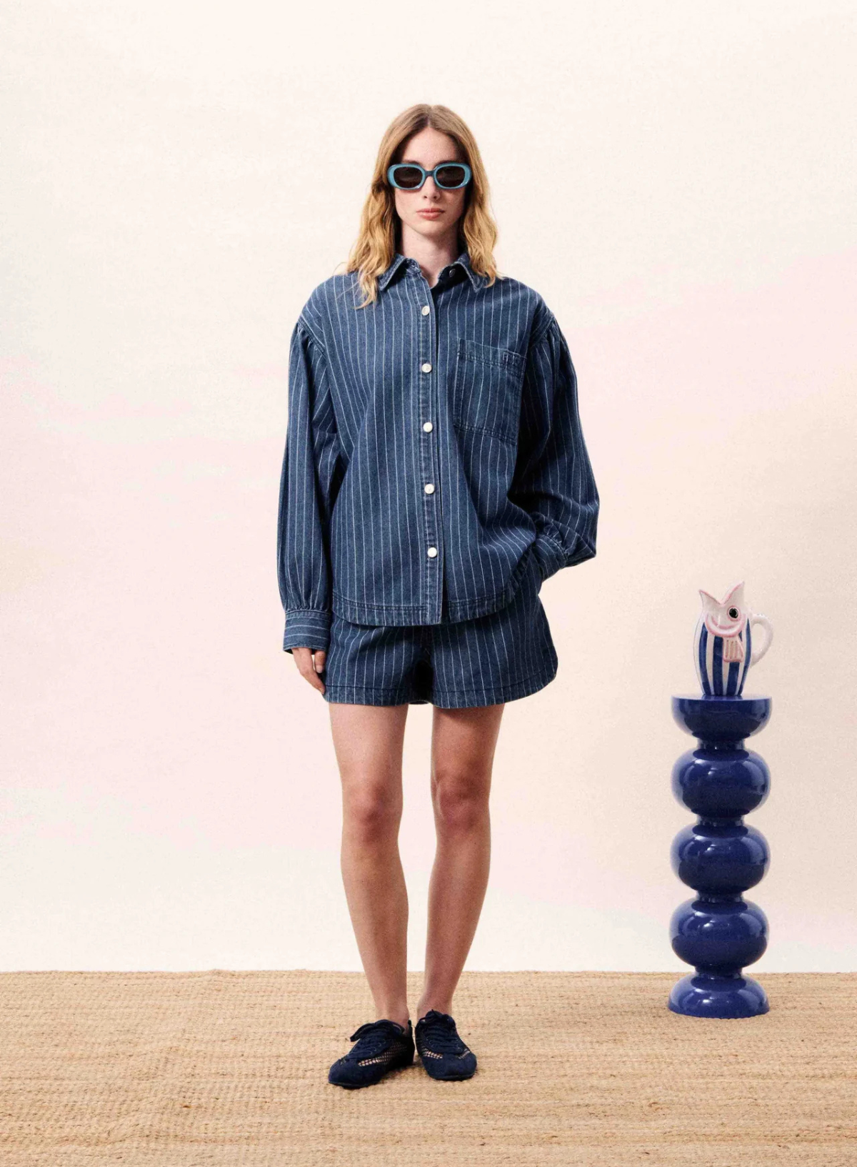 FRNCH Chicamia Short in Blue Jean