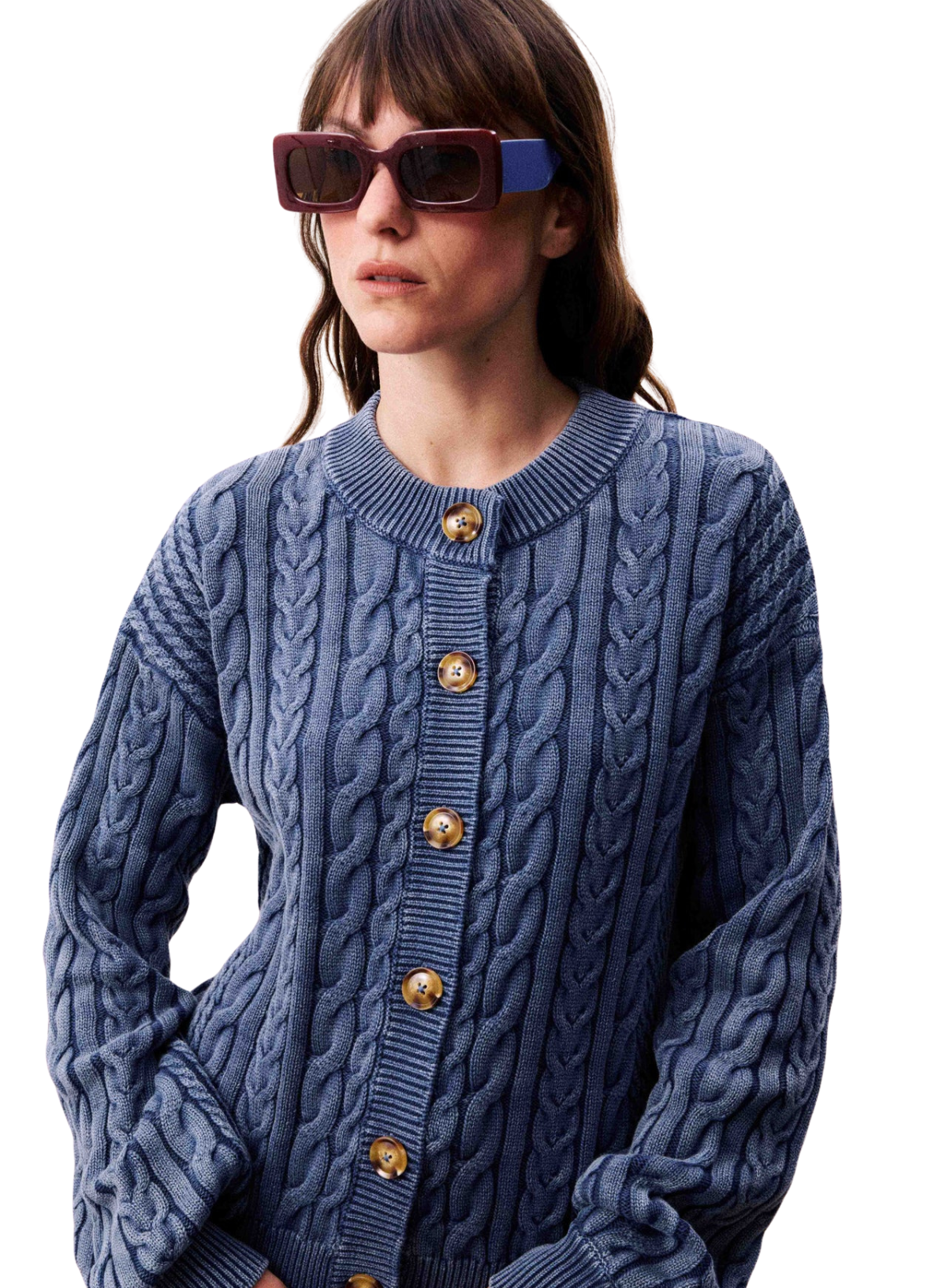 FRNCH Janet Cardigan Blue Jean