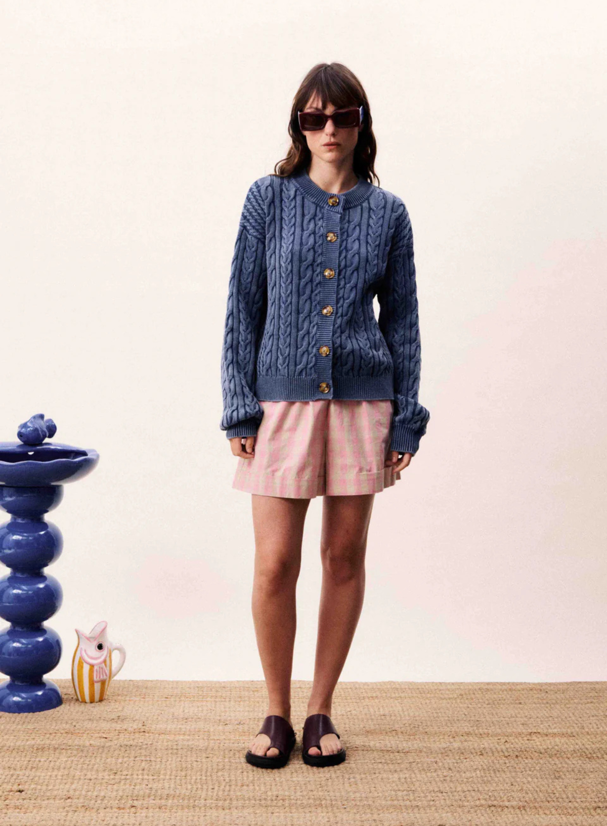 FRNCH Janet Cardigan Blue Jean