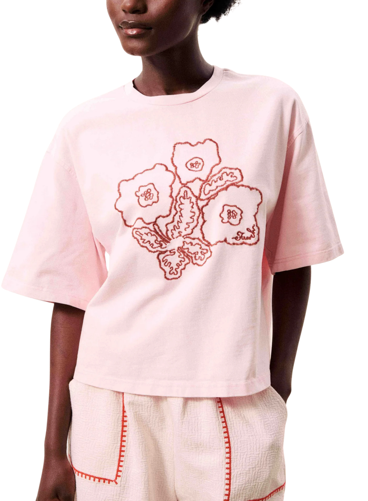 FRNCH Lolite T-Shirt in Pale Rose
