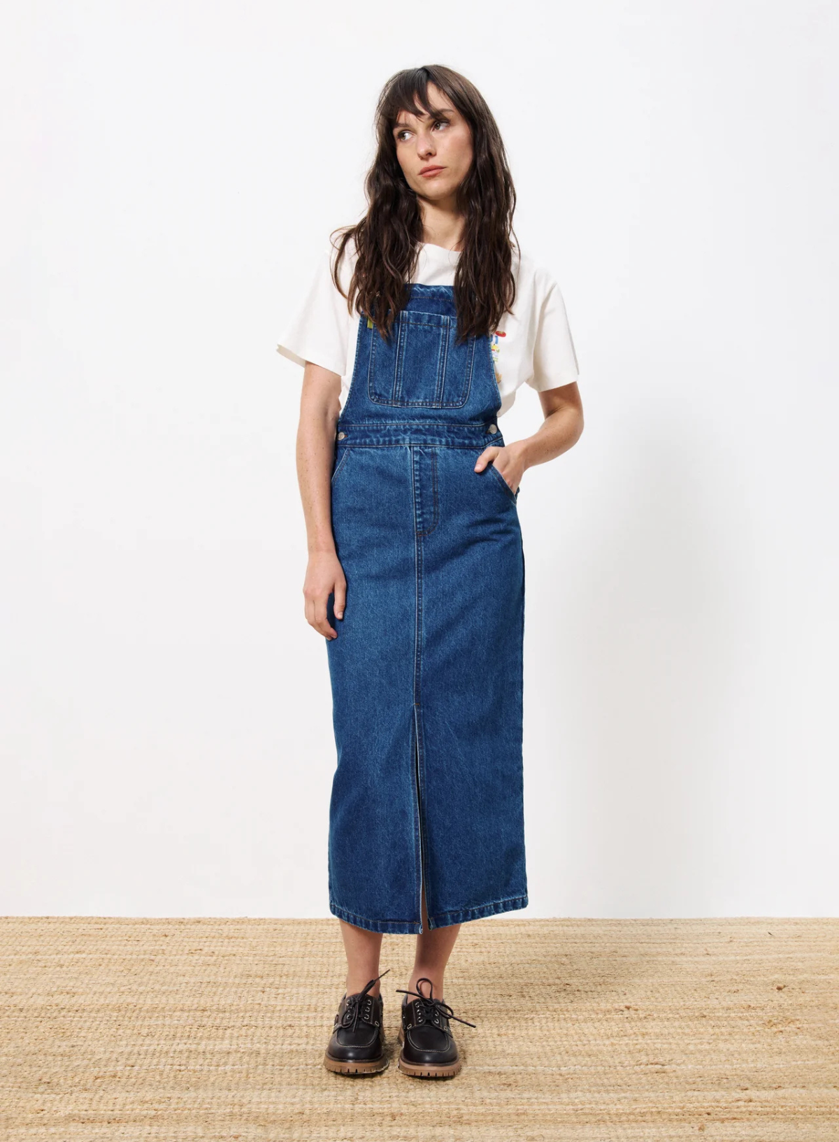 FRNCH Selvi Denim Dress in Blue Jean