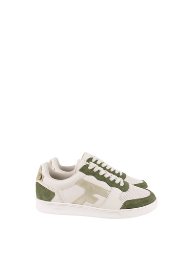 Hazel Baskets Leather Trainers in Kaki from Faguo