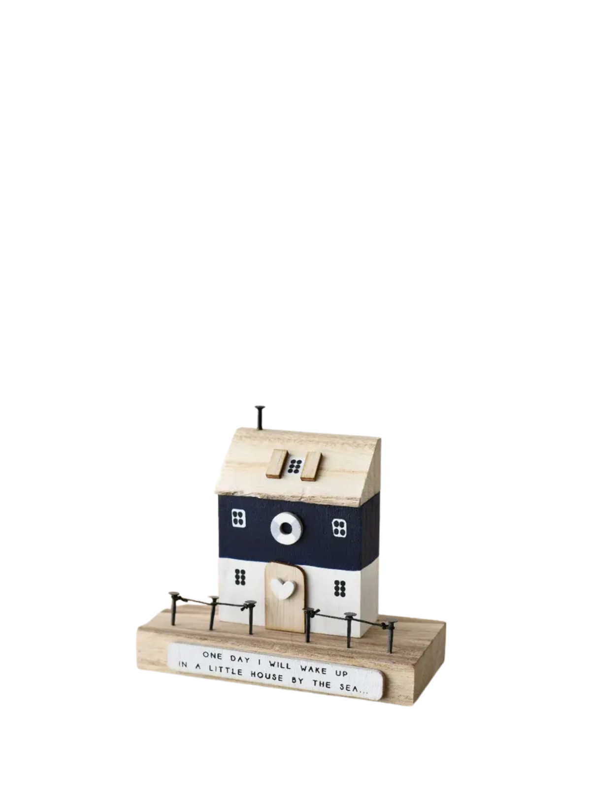 House By The Sea Wooden Block Ornament, 13cm from Gainsborough Gitftware