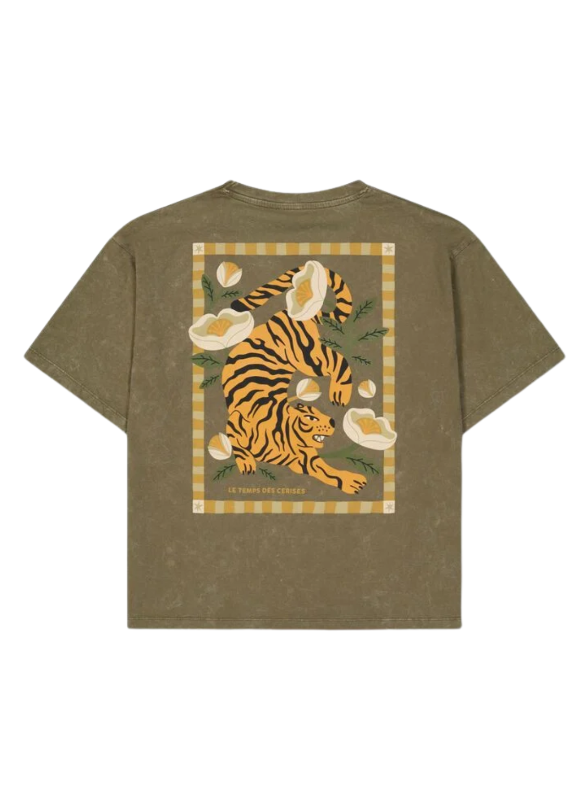 Le Temps des Cerises Arlo Graphic Tee in Moss