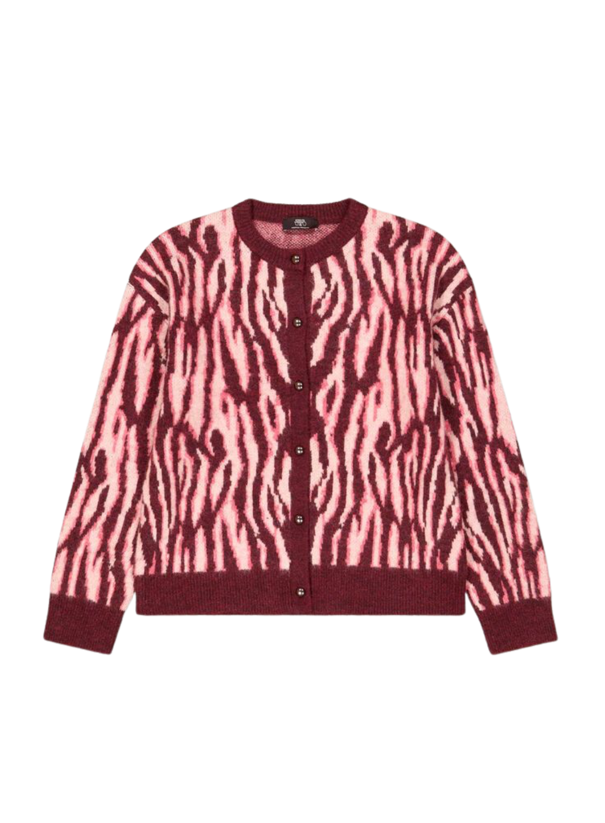 Le Temps des Cerises Zebra Cardigan in Candy