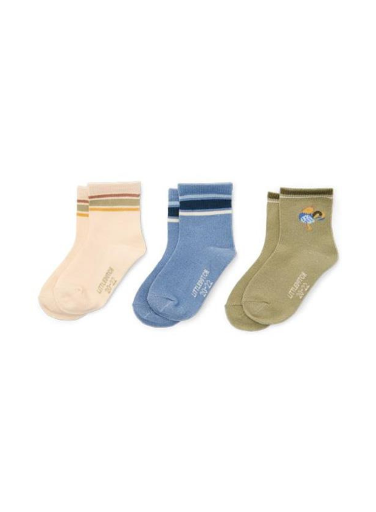 Socks 3 Pack Blue/Green/Sand from Little Dutch