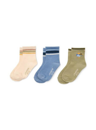 Socks 3 Pack Blue/Green/Sand from Little Dutch