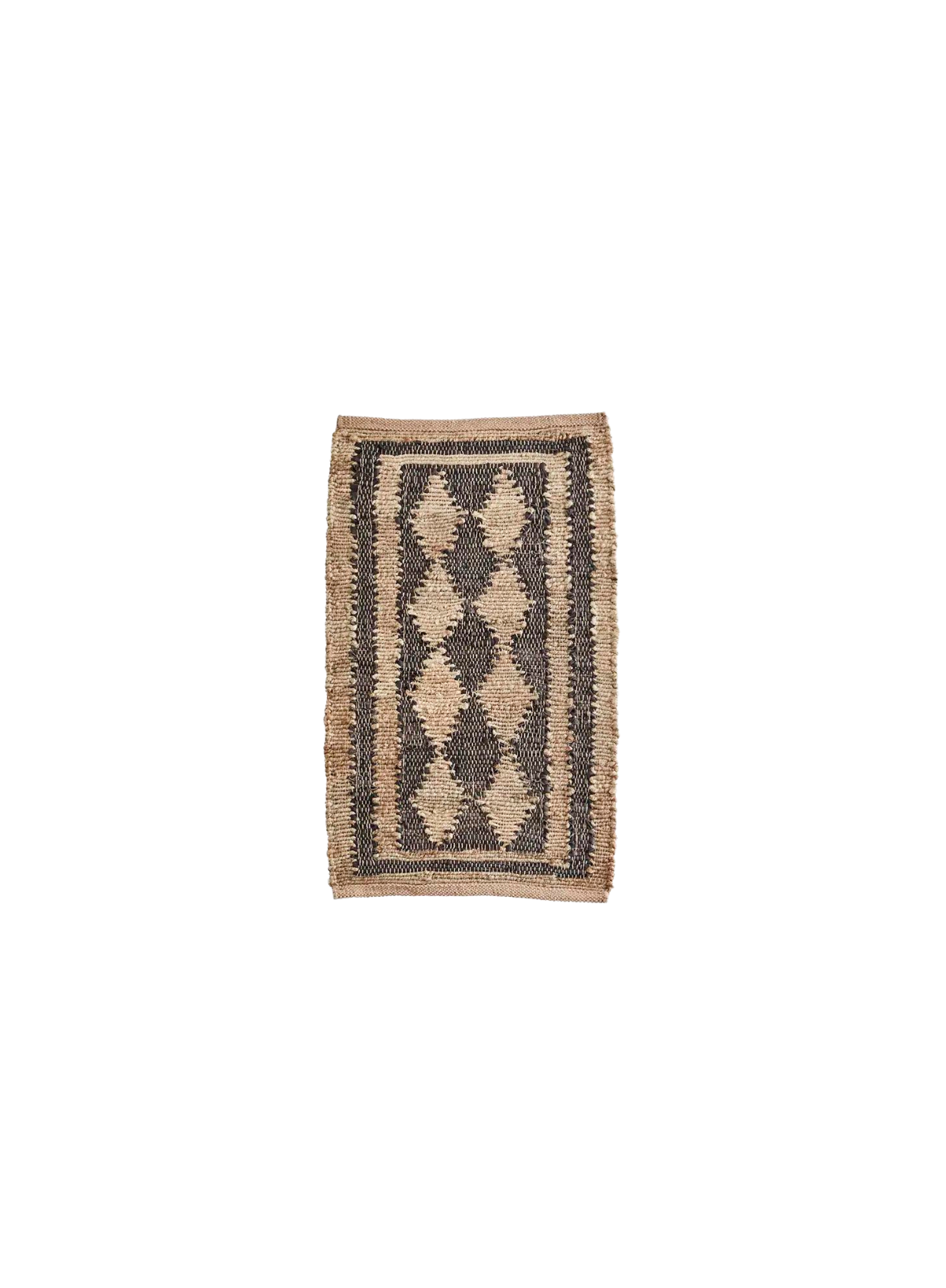 Waldorf Jute Mat With Leather in Dark Brown from Madam Stoltz