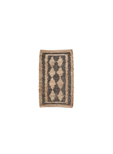 Waldorf Jute Mat With Leather in Dark Brown from Madam Stoltz