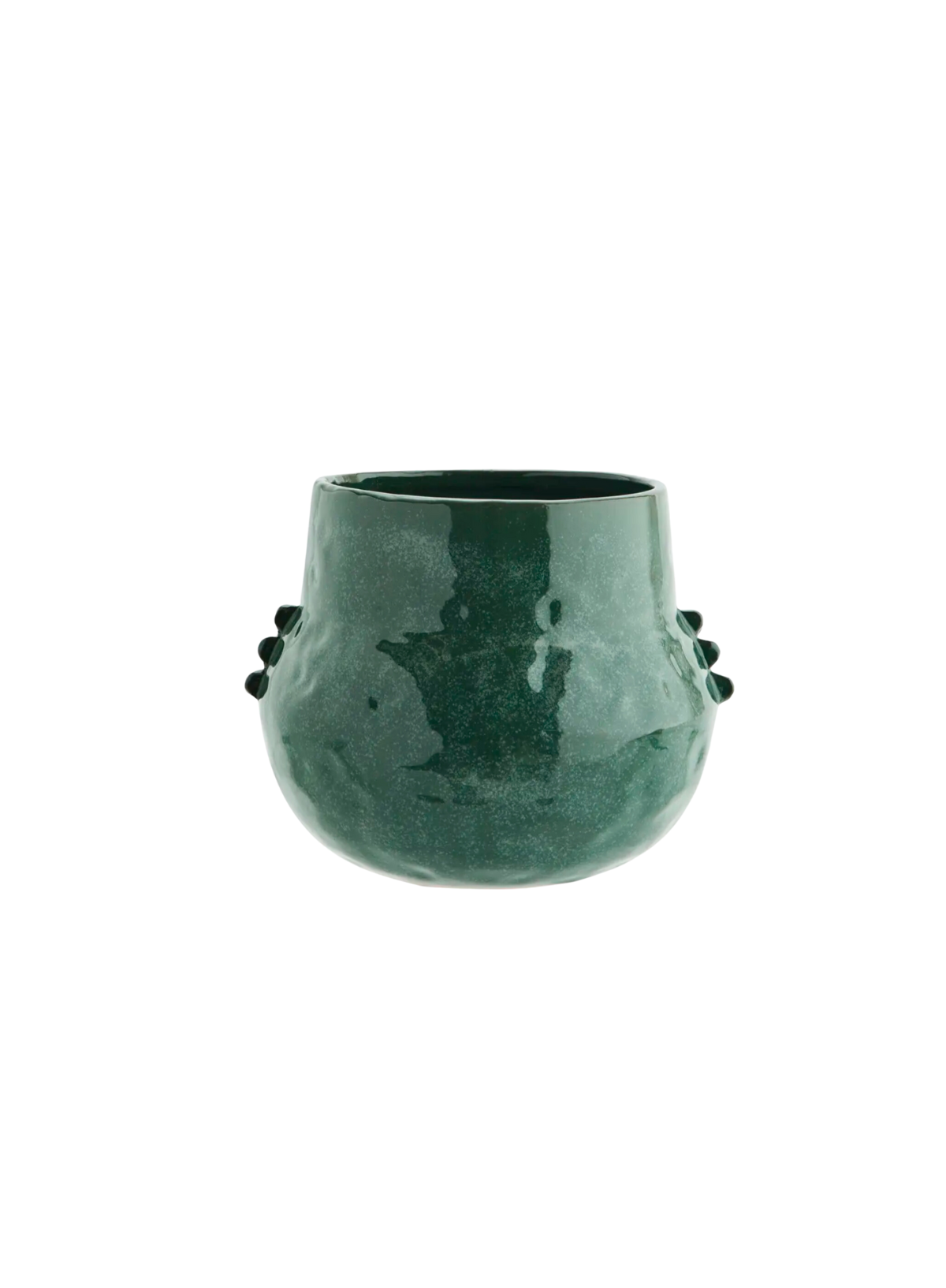 Dark Green Stoneware Flowerpot from Madam Stoltz