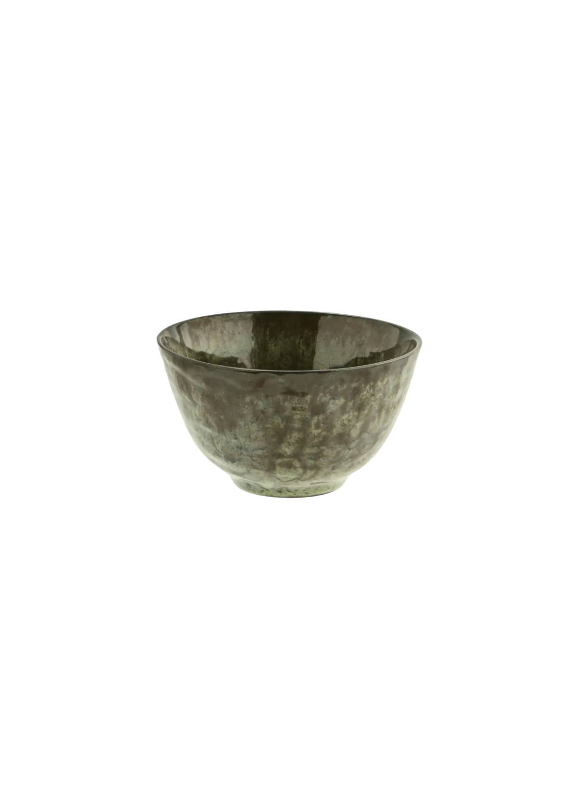 Small Glazed Green/Brown Stoneware Bowl