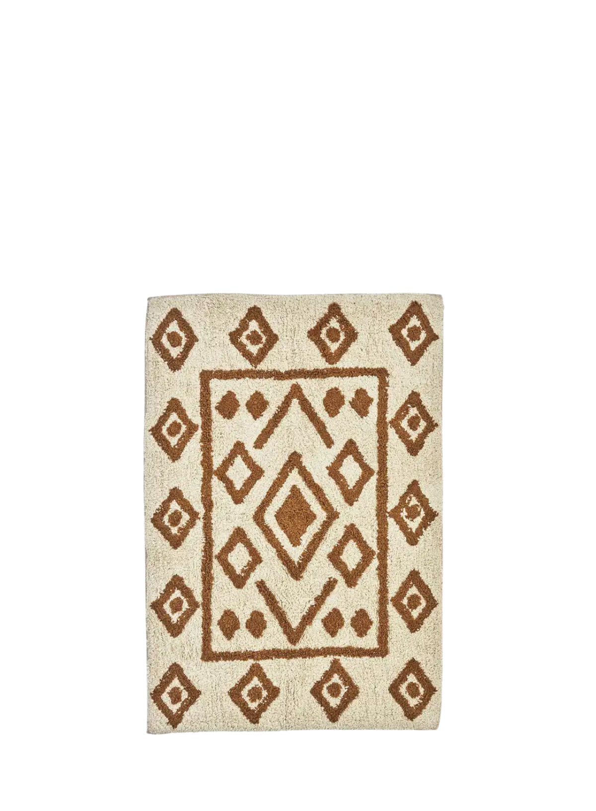 Mustard Diamonds Tufted Bath Mat 90/60cm from Madam Stoltz