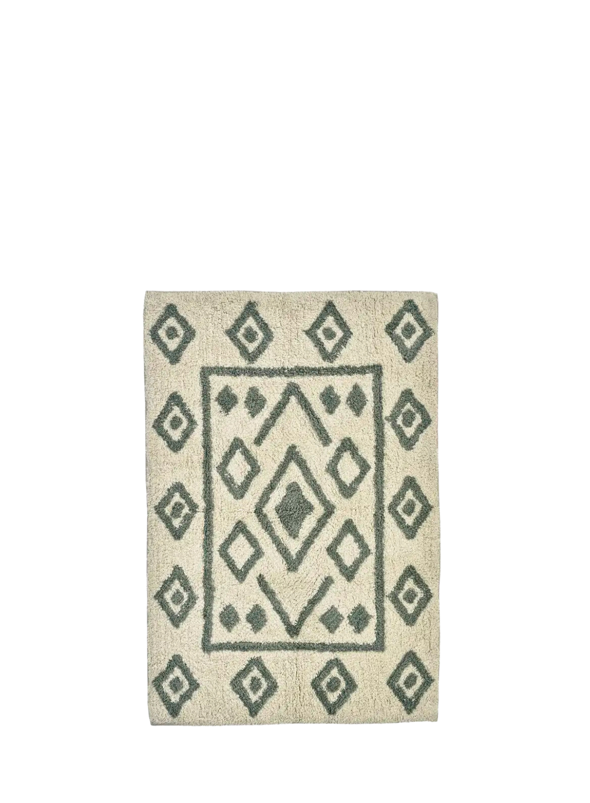 Dusty Blue Diamonds Tufted Bath Mat 90/60cm from Madam Stoltz