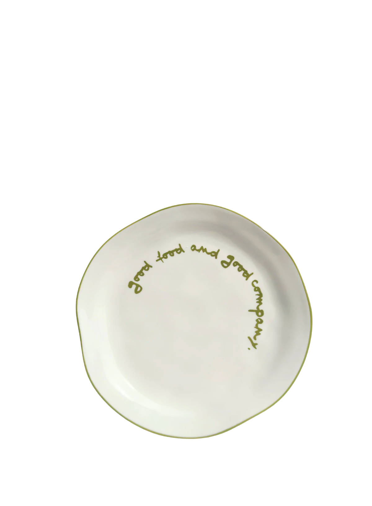 MÆGEN Slogan Plate "Good food and good company" in Olive