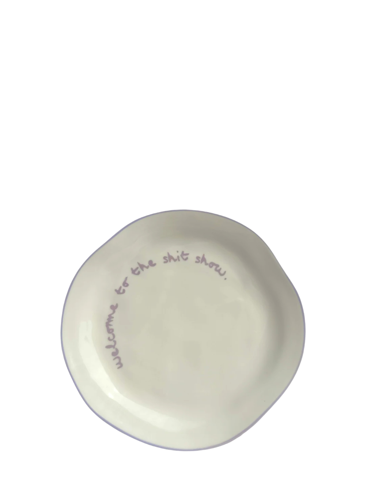 MÆGEN Slogan Plate "Welcome to the shit show" in Lilac