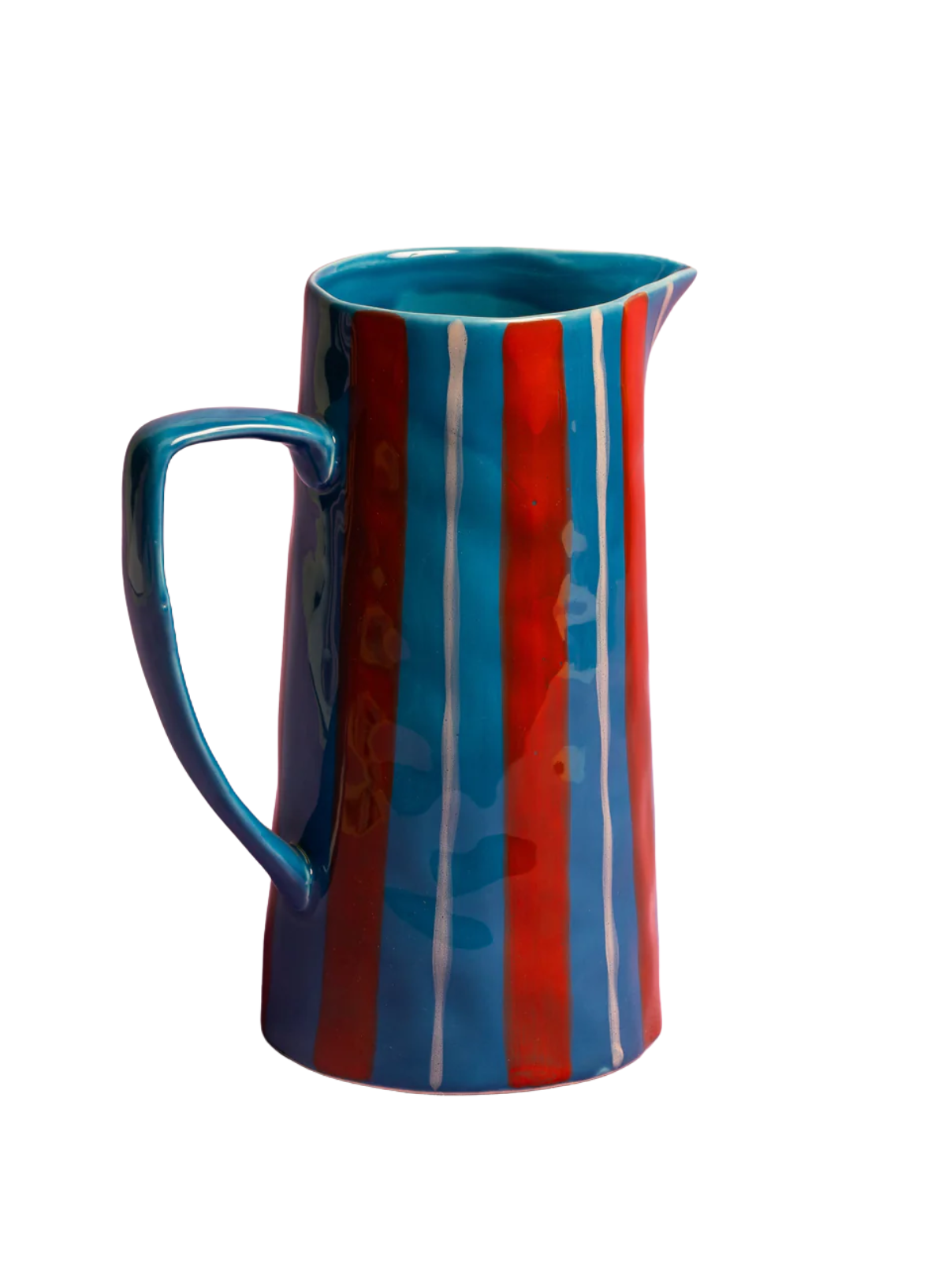 MÆGEN Stripe Jug in Light Blue/Red