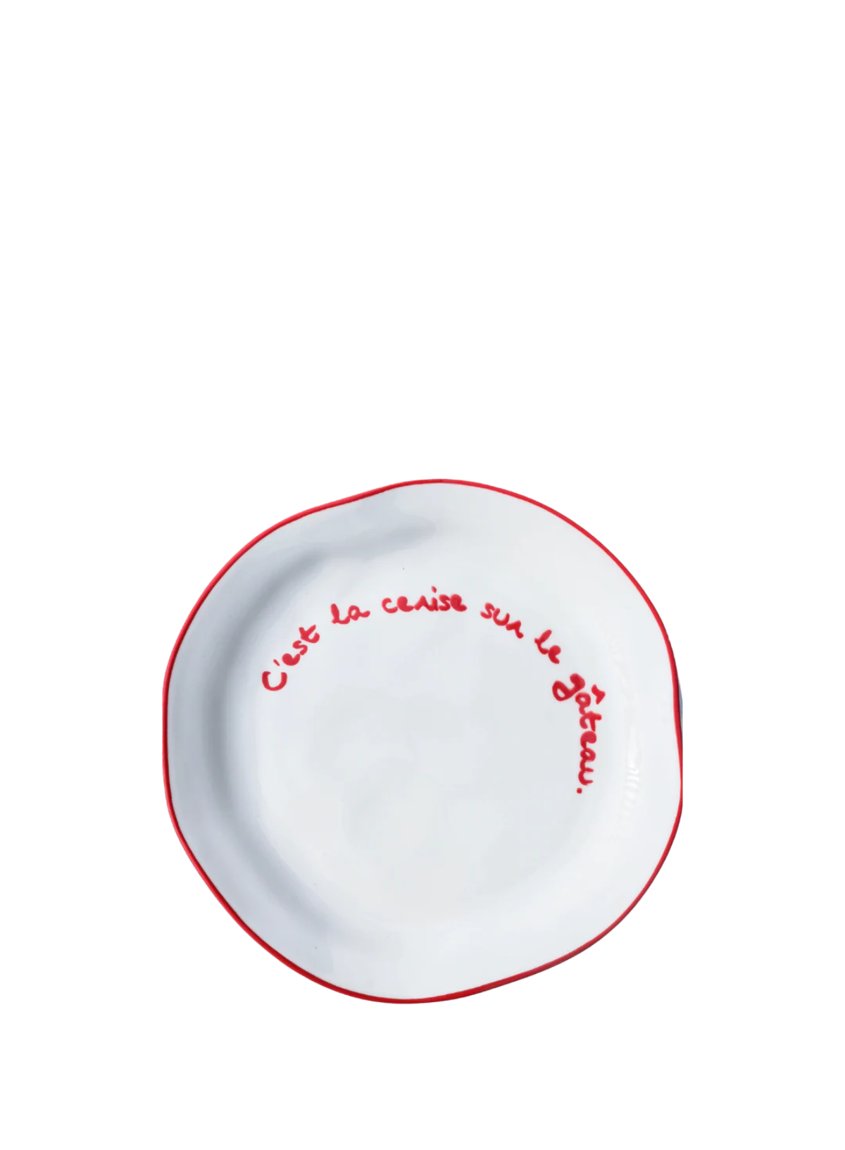 MÆGEN Slogan Plate "C'est la cerise " in Cherry Red