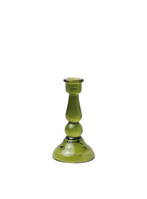 Dark Green Tall Glass Taper Holder from Paddywax