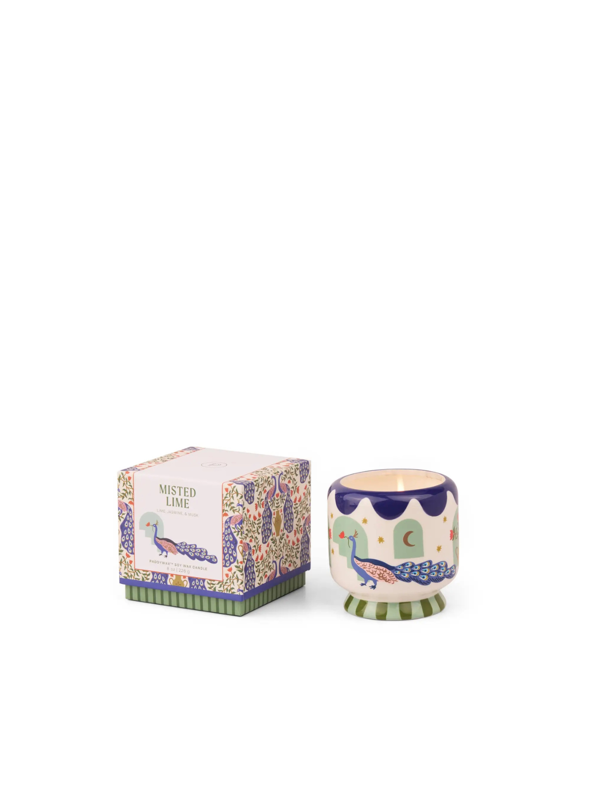 Paddywax A Dopo 8oz Peacock Ceramic Misted Lime Candle