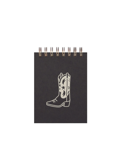 Cowboy Boot Mini Jotter in Grey from Ruff House Print Shop