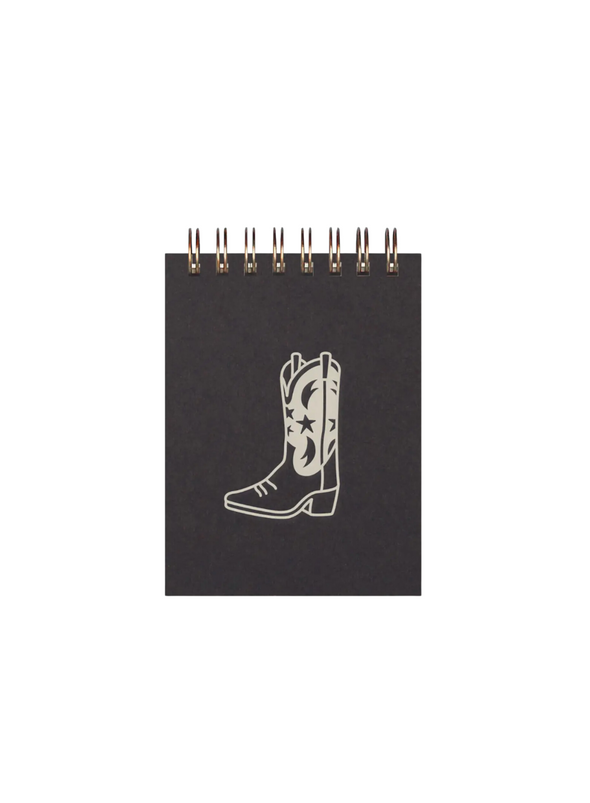 Cowboy Boot Mini Jotter in Grey from Ruff House Print Shop