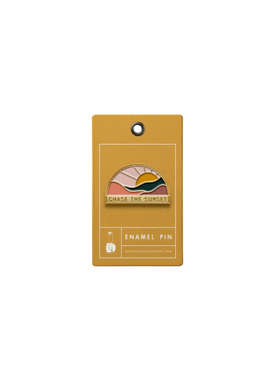 Chase the Sunset Enamel Pin from Ruff House Print Shop