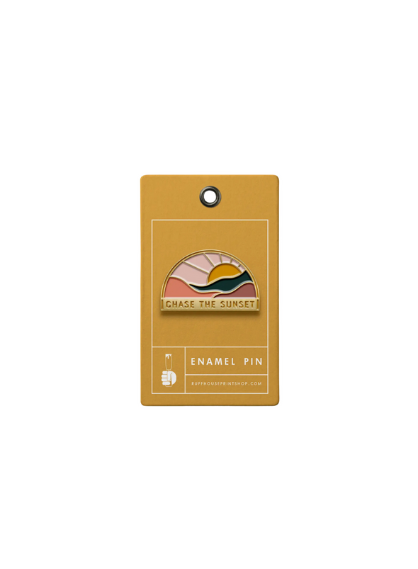 Chase the Sunset Enamel Pin from Ruff House Print Shop