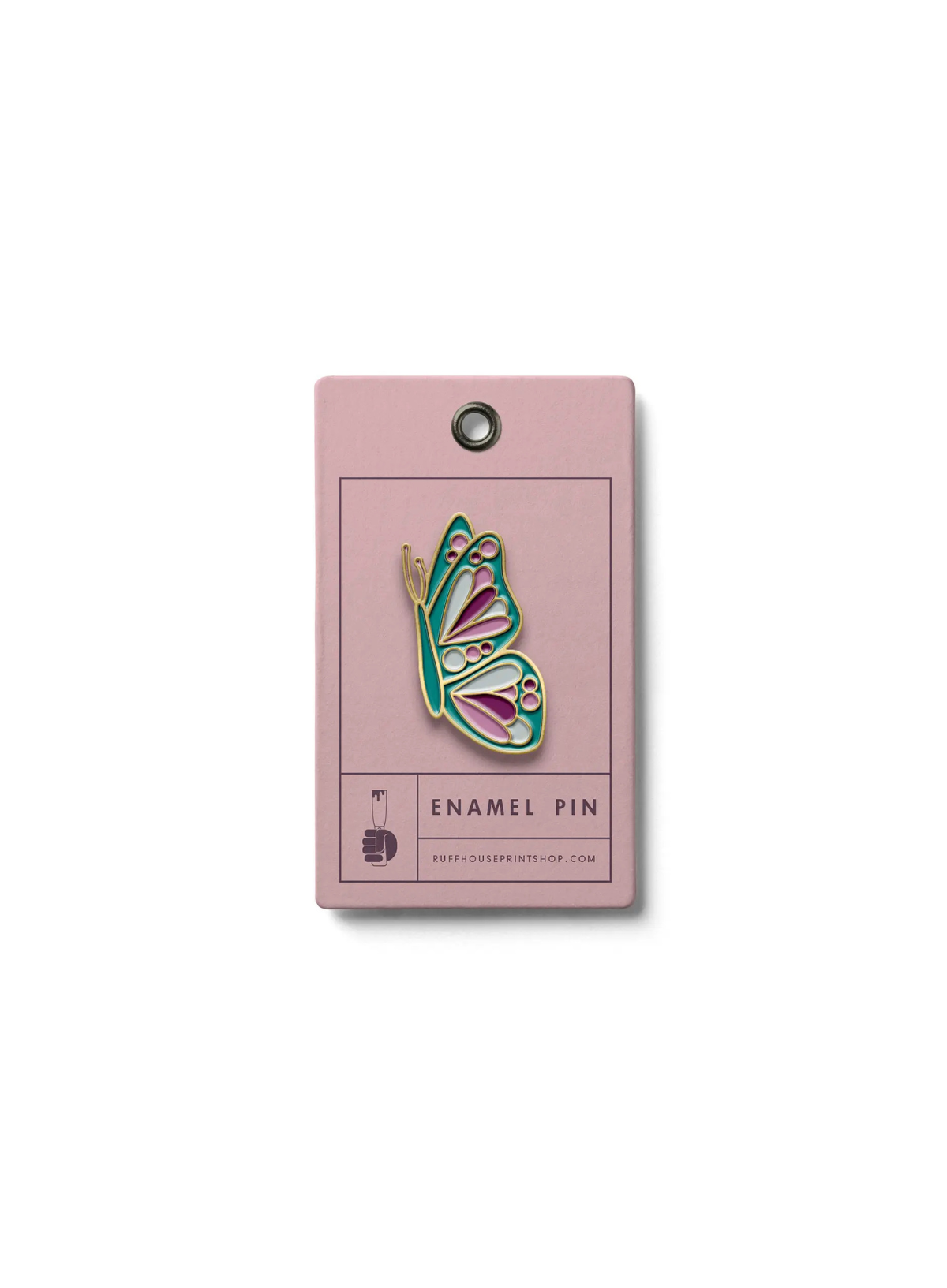 Butterfly Enamel Pin from Ruff House Print Shop